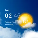 Transparent clock and weather Pro